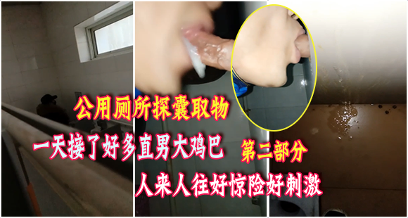 【第二部分】【公用厕所探囊取物】一天接了好多直男大鸡巴，口着口着突然来人，好惊险又好刺激